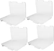 CLISPEED 4pcs Portable File Storage Box Organizer for Documents Scrapbook Paper and Magazines Material for Home Office and School Use
