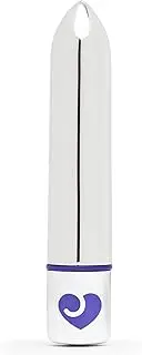 Lovehoney Magic Bullet Vibrator - 4 Inch 10 Function Multispeed Mini Vibrator for Women with Tapered Tip - Lipstick - Waterproof – Sex Toys for Couples - Silver
