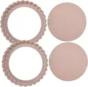 Amosfun 1set Non Stick Tart Pan with Removable Bottom Quiche Baking Pans for Tart and Cake for Home and Restaurant Use Design Easy to Clean and Efficient Baking 2pcs