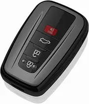 Tukellen for Toyota Key Fob Cover Special Soft TPU Key Case Key Shell Protector Compatible with 2020-2022 Highlander 2019-2022 RAV4 Camry Avalon C-HR Prius Corolla GT86(only for Keyless go) Black