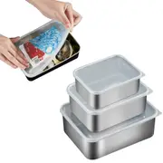 Food Container with Clear Lid Insulation Cold Preservation Large Capacity Stainless Steel Dinning Room Box