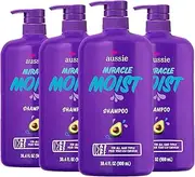 Aussie Paraben-Free Miracle Moist Shampoo with Avocado & Jojoba for Dry Hair, 30.4 Fluid Ounce, (Pack of 4)