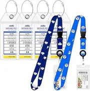 Cruise On Norwegian Cruise Luggage Tag Holder (4 Pack) & Lanyard (2 Pack) Bundle – Large eTags, Clear & Waterproof – Cruise Essentials for 2025 & 2026 Travel