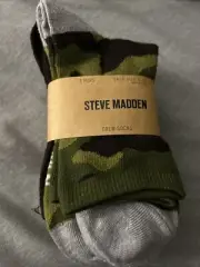 Steve Madden Women’s Socks Size 5-10 Multi Colored $ camo Socks 6 Pair $22