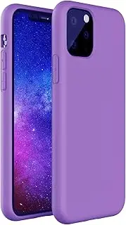 ZUSLAB Silicone Case for iPhone 11 Pro Case, Liquid Silicone Anti-Scratch Gel Rubber Shockproof Full Protection Soft Microfiber Lining Cover for Apple (2019) - Purple