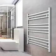 550mm Wide 600mm high Chrome Heated Towel Rail Straight Flat Bathroom Warmer Radiator Rack Central Heating Turkish Zone