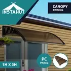 Instahut Window Door Awning 1mx3m Brown Board Hollow Panel Sheet Plastic Frame