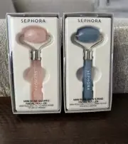 Sephora Mini Blue Aventurine & Rose Quartz Rollers NEW