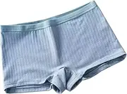 [XWSM] 6Pack Women's Boyshorts Underwear Girl Students Ladies Panties Soft Boxer Briefs High Waisted Cotton Sports Shorts Undies (Color : Blue, Size : M/Medium)