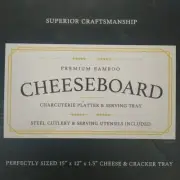 Smirly Brown Premium Bamboo Cheeseboard Charcuterie Platter and Serving Tray Set