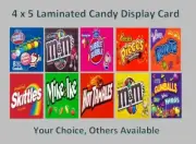 Laminated 4 x 5 Bulk Candy Machine Vending Labels Display card