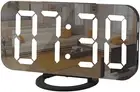 SZELAM Digital Clock Large Display, LED Alarm Electric Clocks Mirror Surface for
