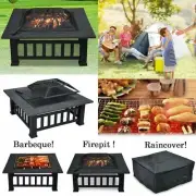 Upland 32inch Charcoal Fire Pit with Cover black standing