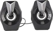 USB Powered Speaker, Wired Speaker HiFi Sound Portable RGB Lights for Desktop for Listening to Music (Black)