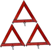 GARVALON Reflective Signs 3pcs Triangle Warning Signs Reflective Road Triangles