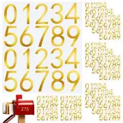 12 Sheets 2 Inches Gold Mailbox Number Stickers Hollow Self-Adhesive Vinyl