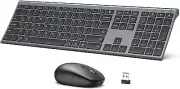 iClever DK03 Bluetooth Keyboard and Mouse, Rechargeable Dual-Mode Bluetooth 4.2