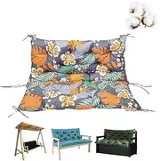 Outdoor Porch Swing Cushion with Backrest Waterproof 2 3 Seater Bench Cushion for Garden Furniture Replacement Seat Cushion with 8 Non-Slip Ties for Patio Furniture