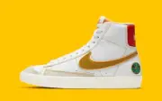 Nike Blazer Mid '77 GS Roswell Raygun White Gold Green DD9528-100 4.5Y = 6 Women
