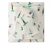 Ski Slope King Flannel Sheet Set Cotton All Over Print PB Dupe NEW