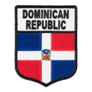 Dominican Republic Flag Shield Patch, Latin America Flag Patches