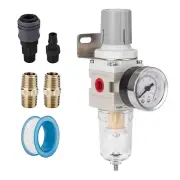1/4" NPT Compressed Air Filter Regulator Combo, Air Compressor Water Separator,