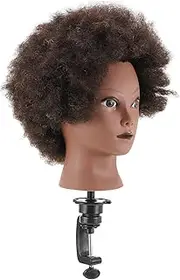 TOVINANNA Barber Salon Afro Hair Mannequin Head Hairdressing Training Realistic Human Hair Texture Afro Braiding Practice