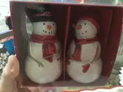 St. Nicholas Square Yuletide Salt & Pepper Shaker Set Mr. & Mrs. Snowmen