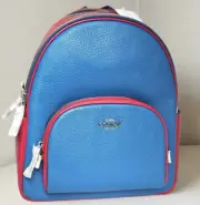 Coach Court Backpack CR768 Large Colorblock Blue Leather Zip ORG PKG