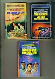 STAR TREK NOVELS LOT (3) TIMESCAPE ABODE OF LIFE KLINGON GAMBIT WEB / ROMULANS