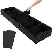 WOMACO Truck Under Seat Storage for F150, Multi Compartments Truck Underseat Storage Bag for 2015-2024 Ford F150 F250 Supercrew, Truck Tool Organizer (Black, for truck three seats)