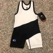 New with Tag Cliff Keen Wrestling Singlet XXS Black and White
