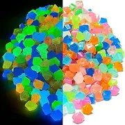 1200pcs Glow Rocks 14×11mm Glow Pebbles Decoration in The Dark Luminous Stones Decor DIY Decorative White for Garden, Potted Plant, Fish Tank, Aquarium (Size : Mixed Colors)