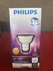 Philips 451872 Dimmable Bright White LED Flood Light Bulb MR16 6W