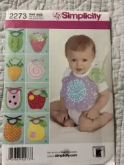 Simplicity 2273 Sewing Pattern Baby Bibs Fruit Vegetables Strawberry Pear UNCUT