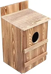 Wooden Owl House - Nesting Box with Circular Entry, Simple Assembly | Sturdy Birdhouse with Mounting Screws Included, Designed for Kestrels and Various Birds, Ideal for Outdoor Gardens Birdwatching