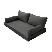 |COVER ONLY| Style2 Queen Piped Trim Daybed Mattress Bolster Pillow Covers AD003