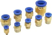 BCMCBV 50PCS PC Pneumatic Fitting Air Connector Quick Connecors Fitttings PC4-M5 PC4-01 PC6-01 PC6-02 1/8" 1/4" 3/8" 1/2" Male Thread(16mm,3/8")