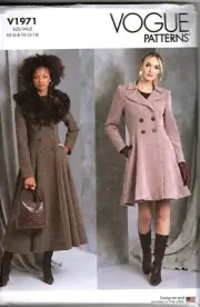 Vogue V1971 Misses 6 to 14 Easy Double-Breasted Coat Uncut Sewing Pattern