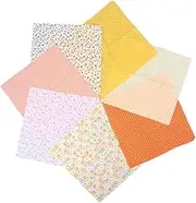 YOSADIER 7pieces Cotton Set for Crafting Yellow Floral Patchwork Sewing Material for Quilting Home Decor and Boys and Girls Projects