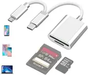USB C to SD/MicroSD Card Reader Type C/Micro USB OTG Adapter Aluminum TF Card Me