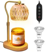 Candle Warmer Lamp, Adjustable Height Gold Candle Warmer Lamp with Timer Dimm...