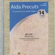 AidaEase Oatmeal: 14 Count Pre-Cut Fabric for Effortless Cross-Stitching