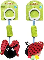 Toddmomy Animal Shaped Cradle Pendant Hanging Rattles Soft Bedside for Tactile Development and Eye Coordination Red for Boy Girl Months