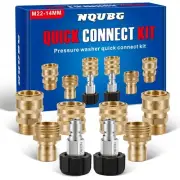 Pressure Washer Quick Connect Kit, M22 Swivel to 3/8'' Quick Connect, 3/4'' t...
