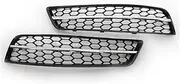 XISII Car Front Grill, Fit For A3, 8P 2009-2013 Chrome Black Cover Trim Honeycomb Grill Fog Light Bumper Grille for Front End(Chrome black)