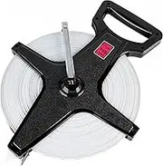 Champion Sports Open Reel Measure Tape with Metal Spike, Hand Crank - Open Tape Measure for Track and Field, Long Jump - Durable, Dual-Sided Measuring Reel with Feet and Meters - Multiple Lengths