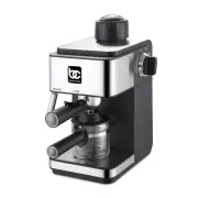 Bene Casa Espresso Machine 4-Cup Stainless Steel Black Milk Frother Glass Carafe