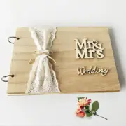 20/30 Pages Rustic Modern Wedding Guest Book Sweet Love Wooden Visitor Log Book