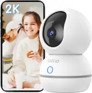 2K Indoor Security Camera, Pet Camera with Speaker Pan&Tilt, One Click Call Baby